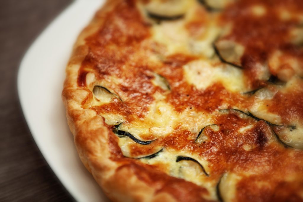 Quiche con zucchine e gamberetti