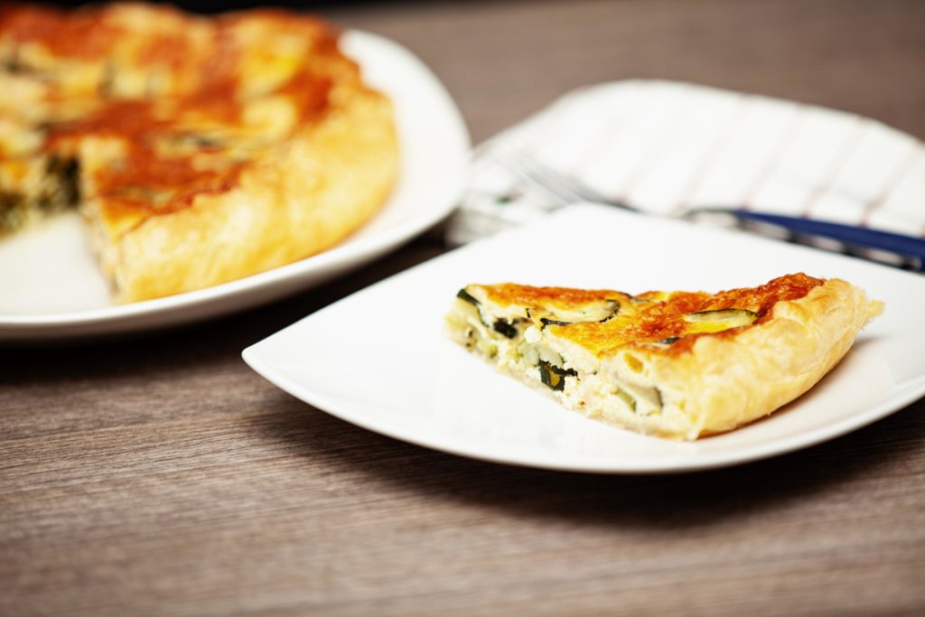 Quiche con zucchine e gamberetti