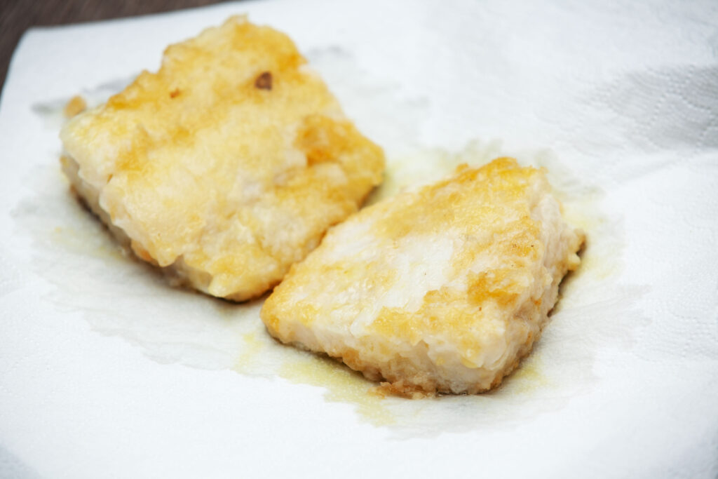 Filetto di baccalà su crema di patate - Padelle Volanti